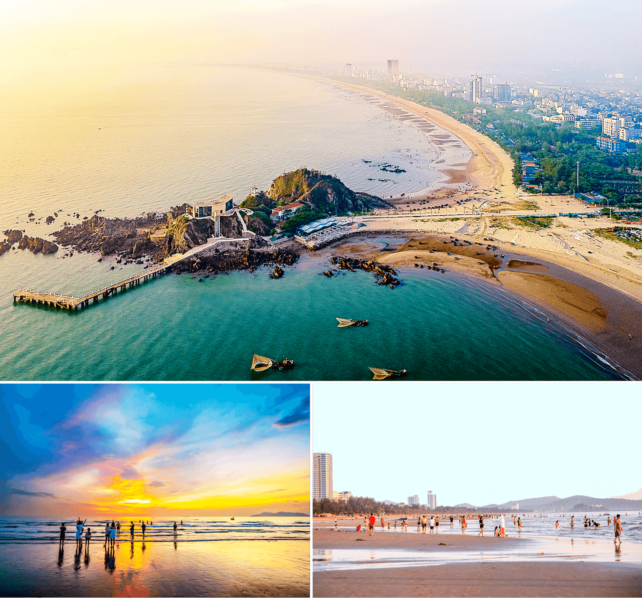 Bình minh trên biển Cửa Lò. Ảnh Cảnh Hùng - Hồ Đình Chiến - Đức Anh