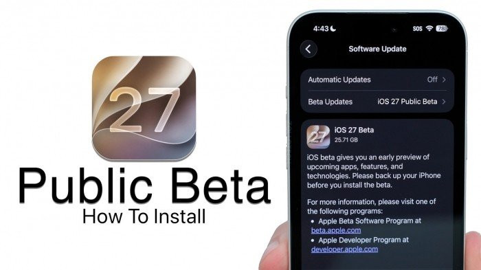 Quá trình tải về và chuẩn bị cài đặt iOS 27 Public Beta trên thiết bị
