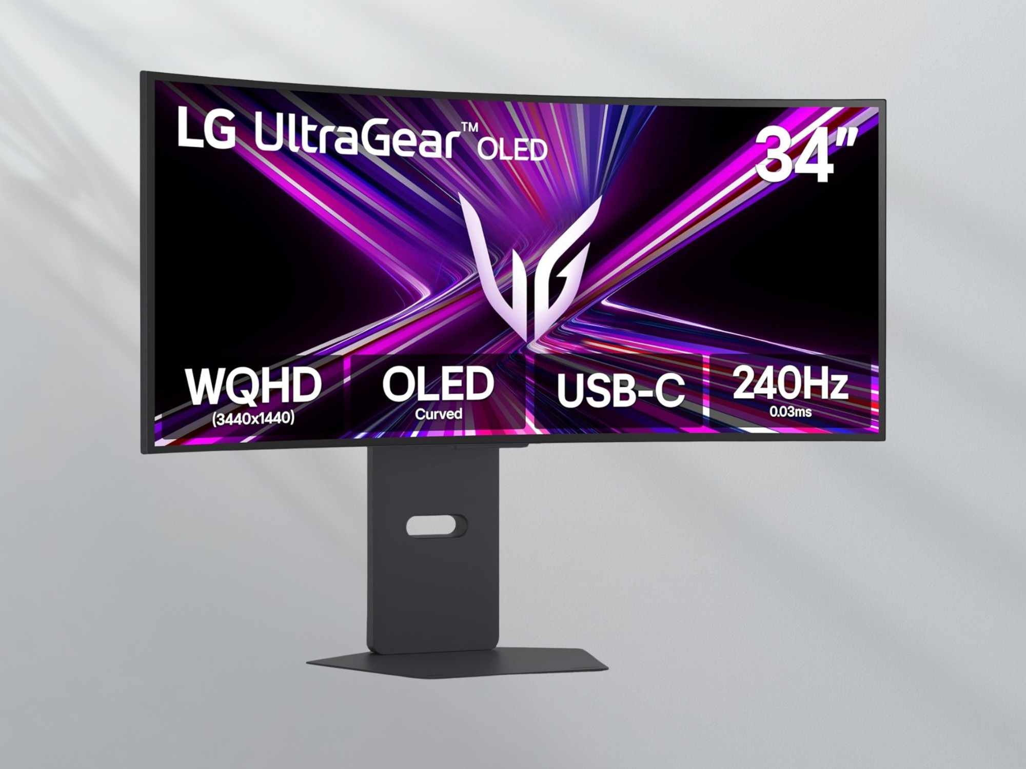 Mặt trước màn hình gaming LG OLED 34 inch cong siêu rộng