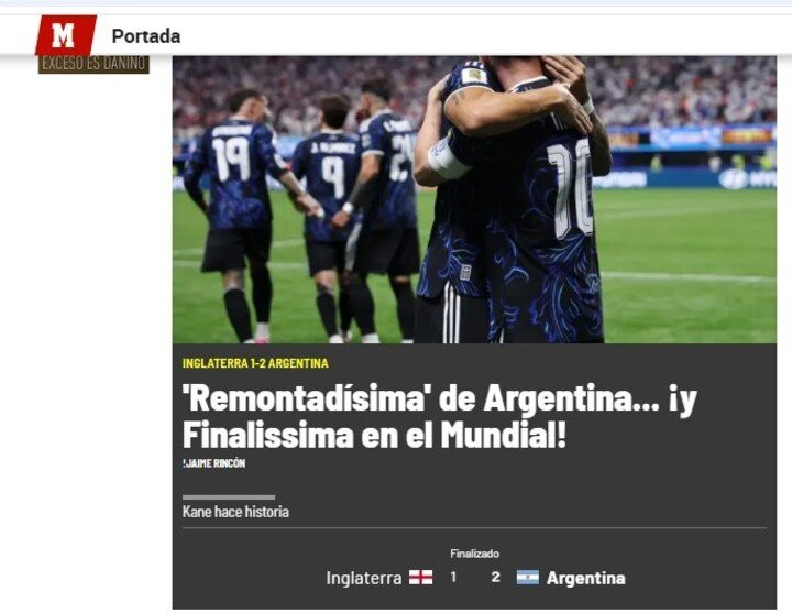 Tờ Marca chờ đợi trận đại chiến Tây Ban Nha - Argentina
