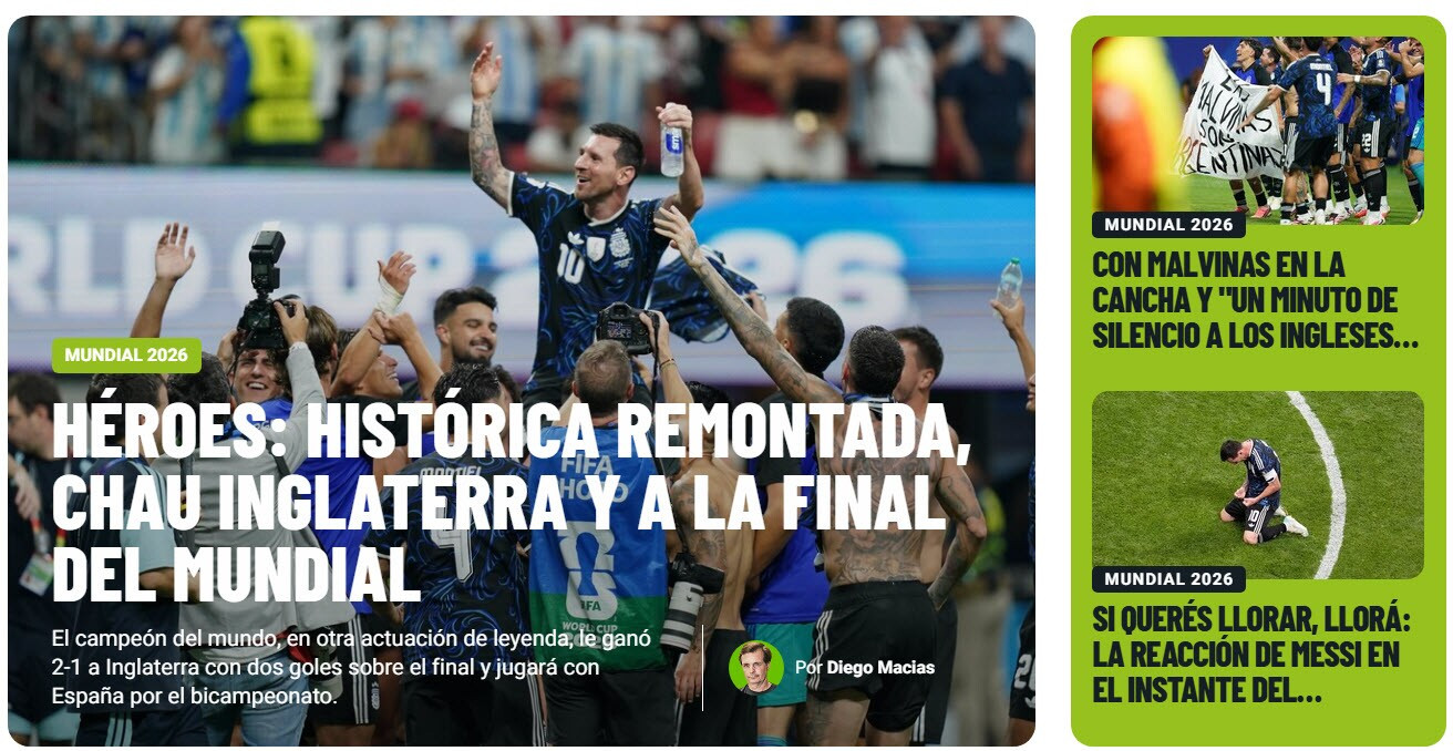 Tờ Ole của Argentina ngợi ca chiến công của Messi và các đồng đội