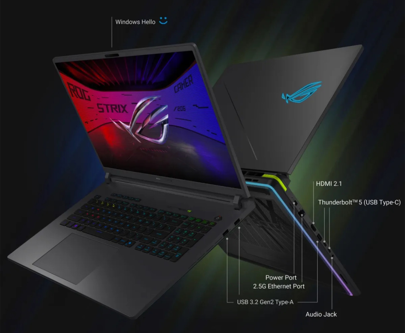 Hệ thống pin và sạc trên Asus ROG Strix G16 2026