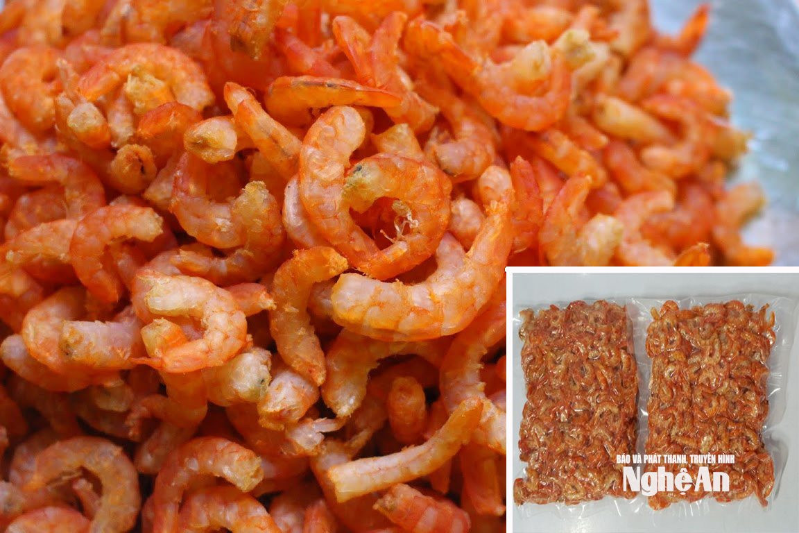 Sản phẩm tôm nõn Diễn Châu đang được người tiêu dùng ưa chuộng. Ảnh Việt Hùng