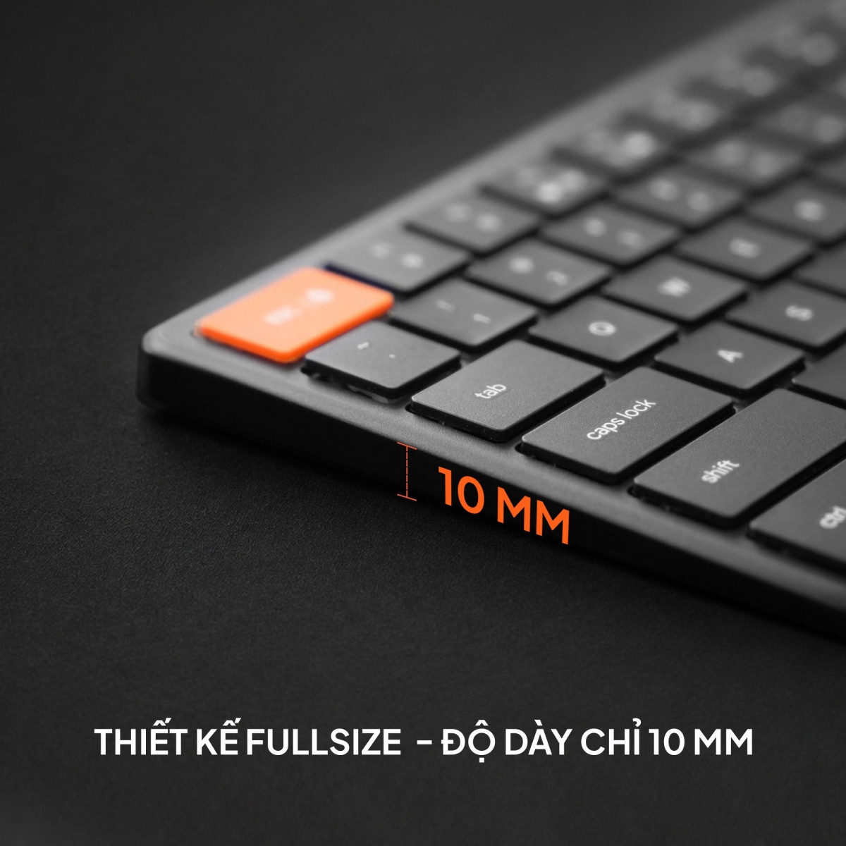 Độ mỏng 10mm ấn tượng của bàn phím HyperOne Gen 3 Plus giúp tối ưu không gian làm việc