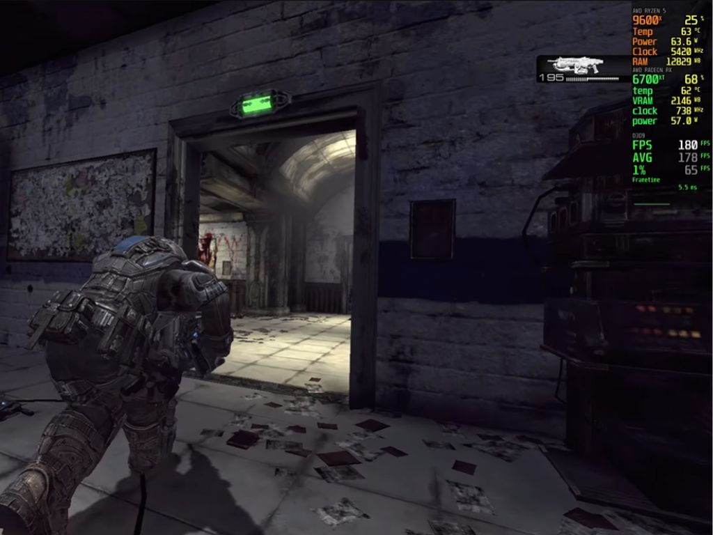 Ảnh chụp màn hình Gears of War 2 Hollow chạy ở độ phân giải 4K và 180 FPS trên PC