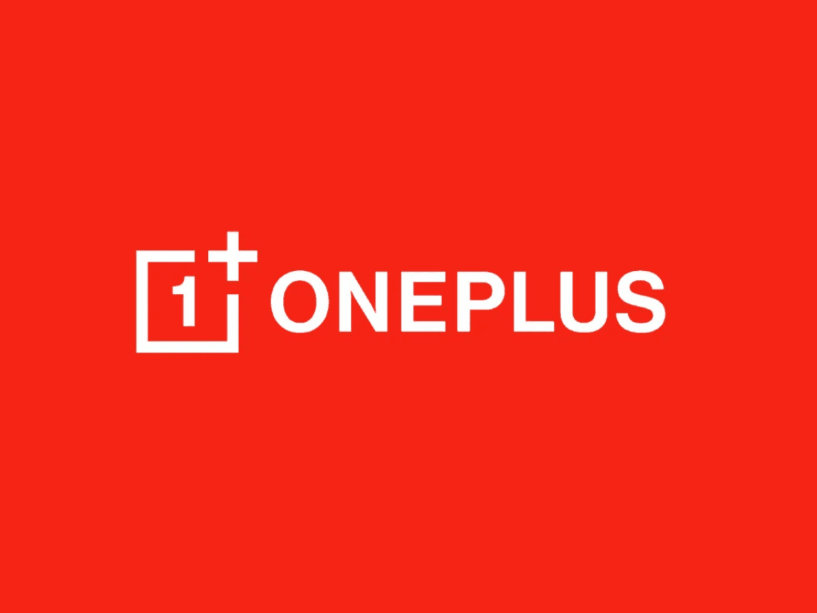 Logo thương hiệu OnePlus trên nền đỏ đặc trưng