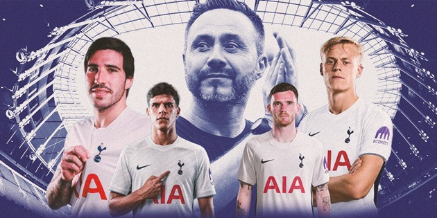 4 tân binh của Spurs dưới thời De Zerbi vào hè này.