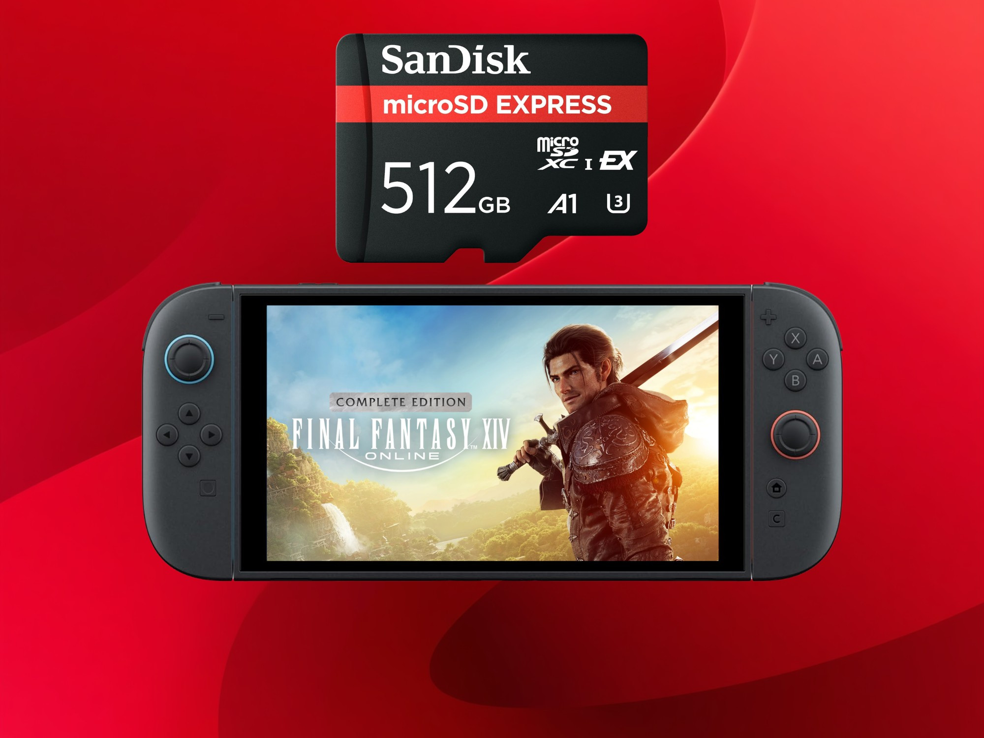 Final Fantasy XIV Switch 2 port seen with MicroSD Express card