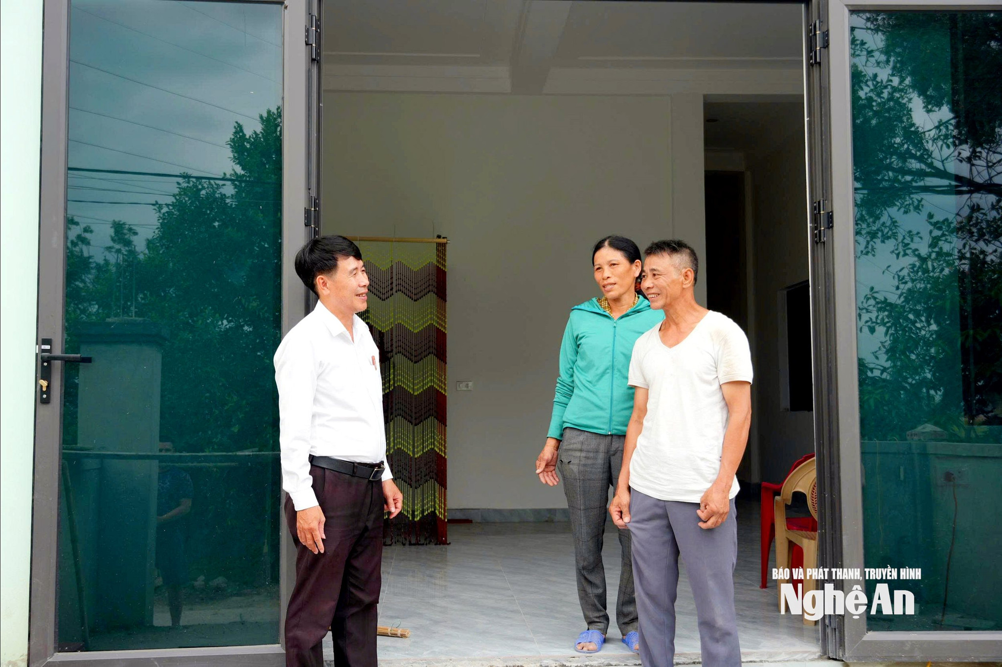 Ngôi nhà vừa mới hoàn thành của chị Phan Thị Ngọc xã Hưng Nguyên. Ảnh Mỹ Hà