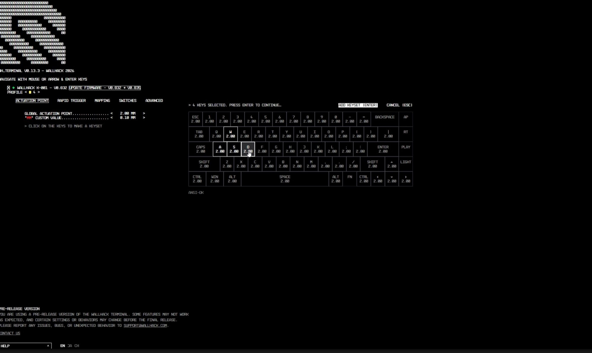 The keyboard can be configured via a web app.