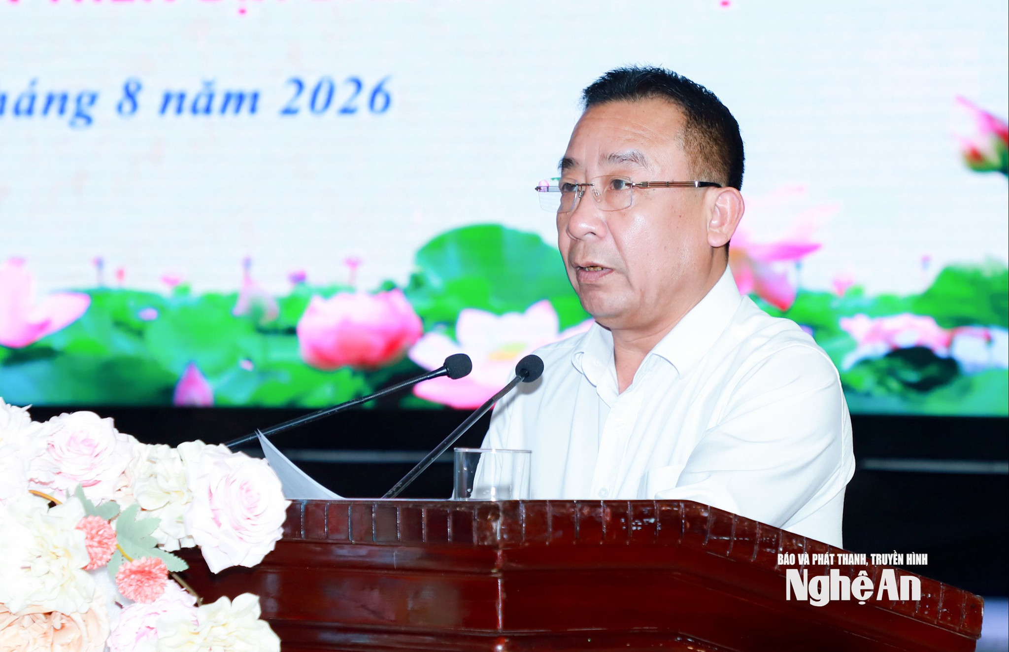 Đồng ch&iacute; Nguyễn Văn Đệ - Ủy vi&ecirc;n Ban Thường vụ Tỉnh ủy, Ph&oacute; Chủ tịch UBND tỉnh ph&aacute;t biểu khai mạc. Ảnh: Th&agrave;nh Duy