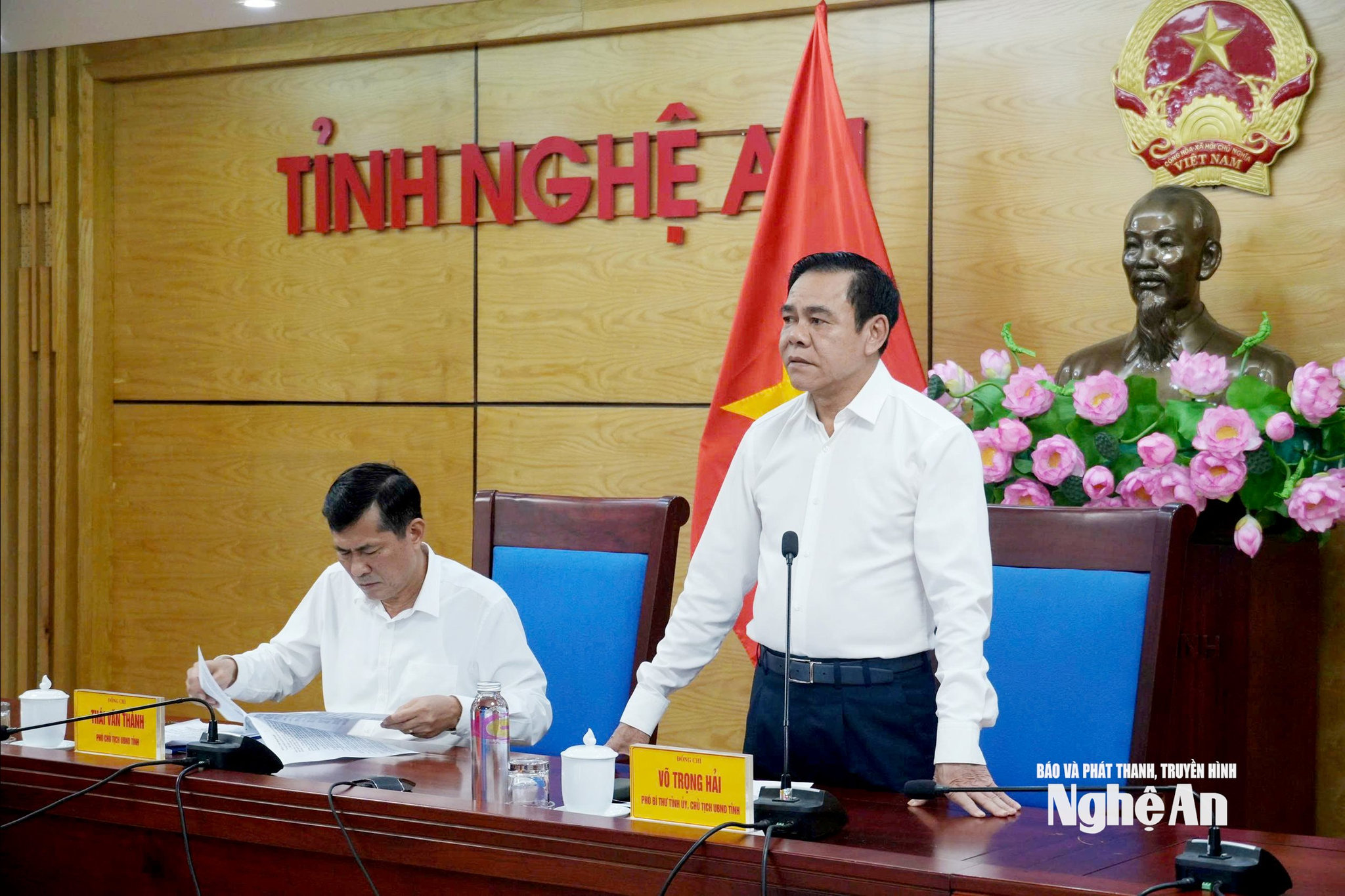 Đồng chí Võ Trọng Hải phát biểu tại cuộc họp. Ảnh - Mỹ Hà