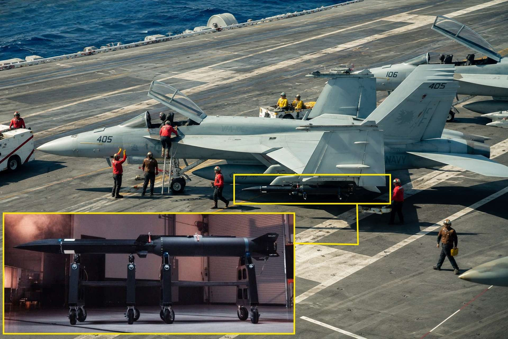 Minh họa tích hợp tên lửa Blackbeard lên tiêm kích F/A-18 Super Hornet