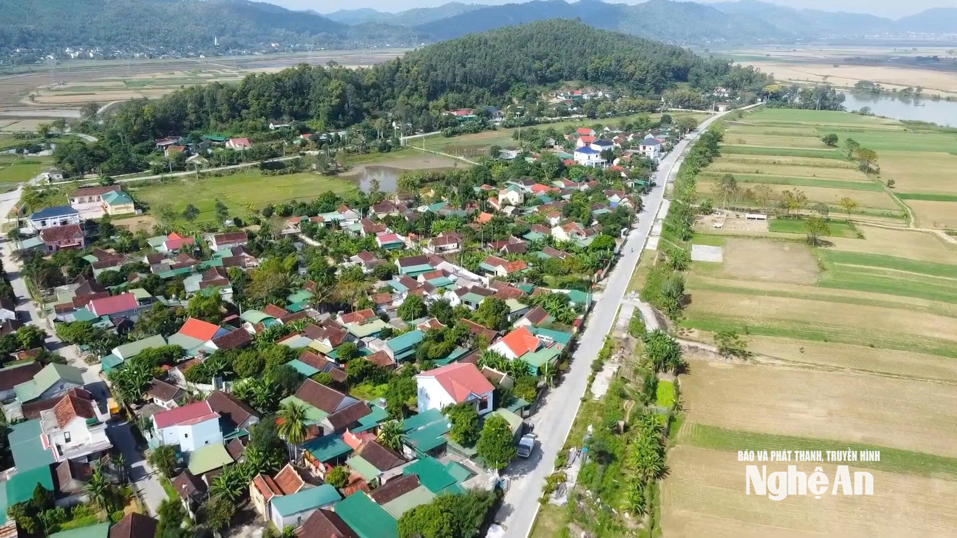 Quang cảnh xã Châu Lộc nhìn từ trên cao. Ảnh TH