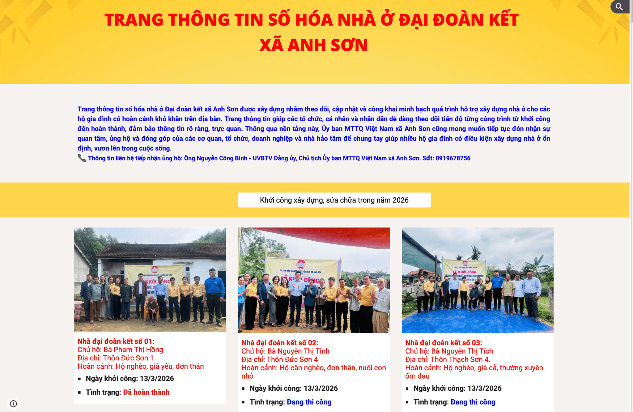 Trang thông tin số hóa nhà