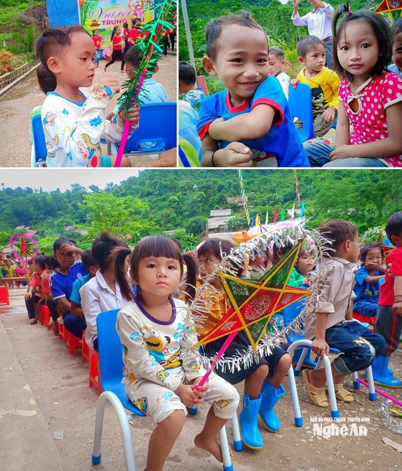 Niềm vui của trẻ Piêng Luống khi được vui Tết Trung thu.