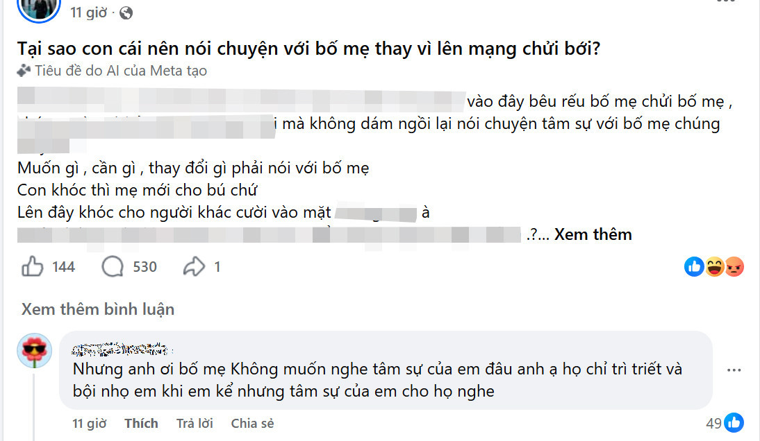 Những ngày gần đây nhiều tài khoản nghi là của các phụ huynh đã dùng những lời lẽ nặng nề để phê phán các bạn trẻ trong nhóm.