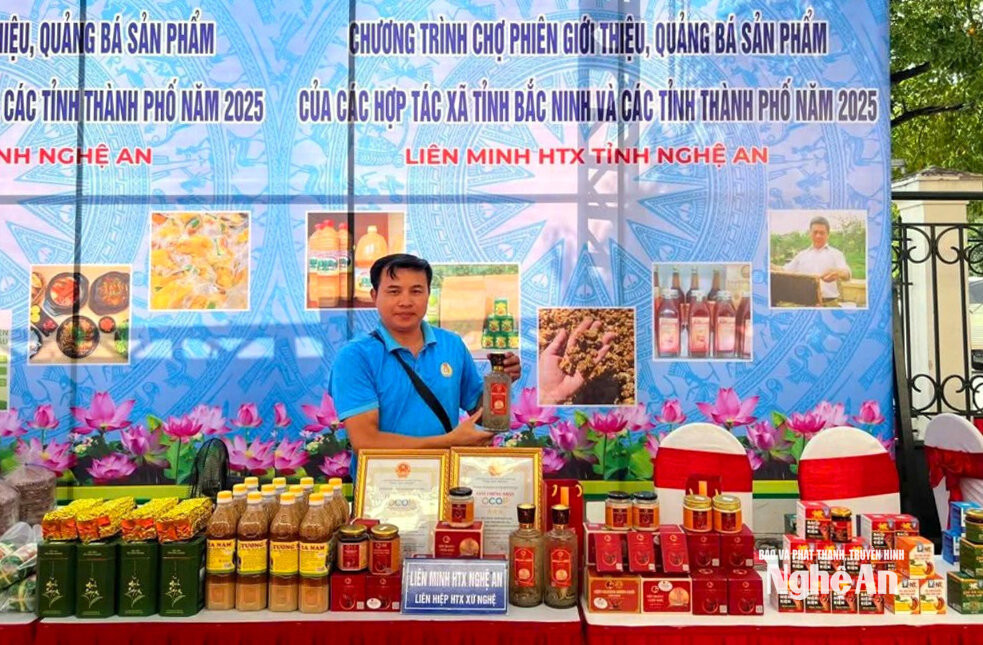 Sản phẩm Nhung Hươu Bảo Long - Quỳnh Anh tham gia Chương trình chợ phiên giới thiệu, quảng bá sản phẩm của các HTX tỉnh Bắc Ninh và các tỉnh, thành phố phía Bắc. Ảnh tư liệu CSCC