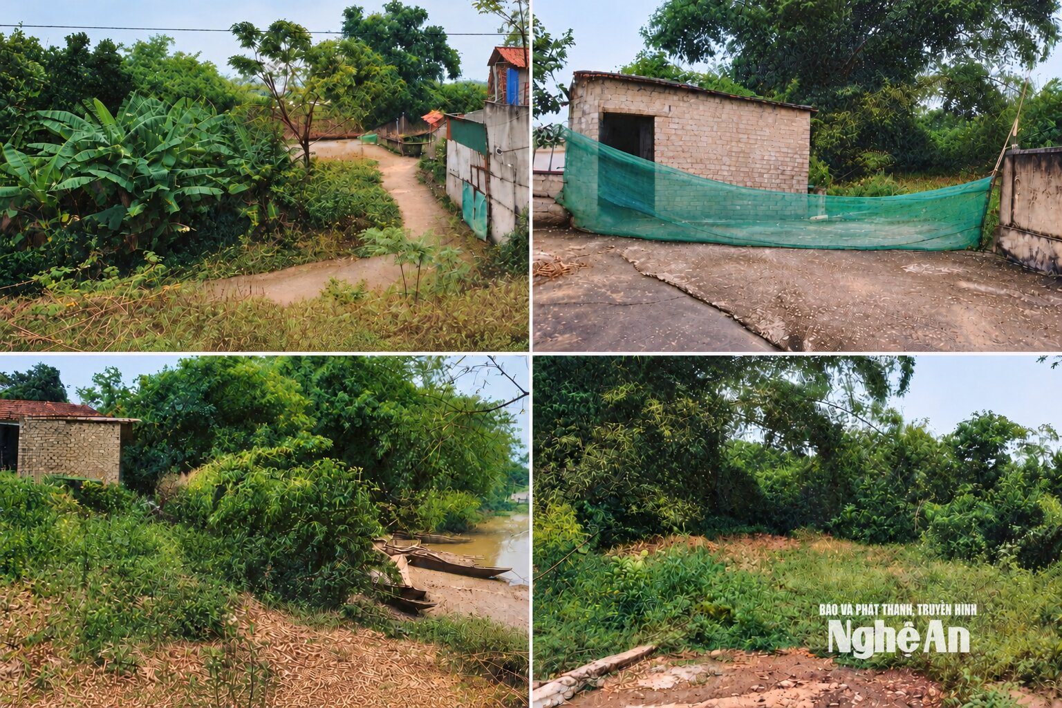Lối vào và khu vực bến sông thuộc Di tích lịch sử Bến đò Cố Xin, xã Hưng Nguyên Nam, hiện còn đơn sơ. Ảnh: Minh Quân