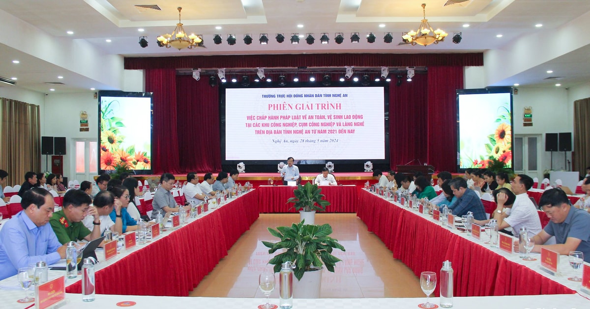 Thường trực HĐND tỉnh Nghệ An tổ chức phiên giải trình về công tác đảm bảo an toàn, vệ sinh lao động