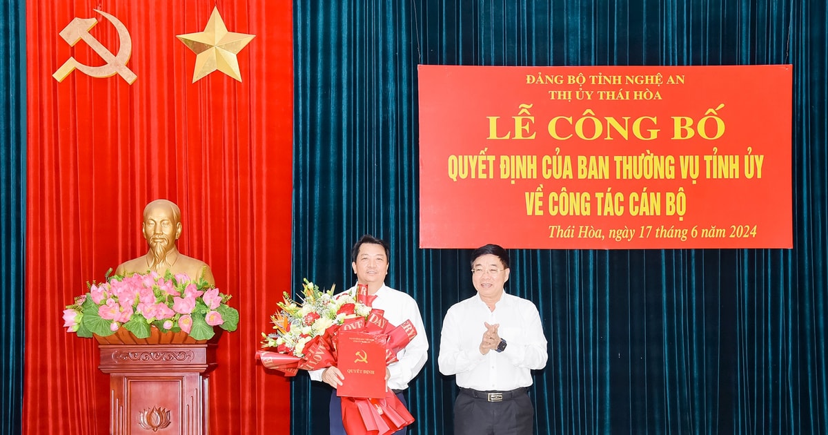 Đồng chí Chu Anh Tuấn giữ chức Bí thư Thị ủy Thái Hòa