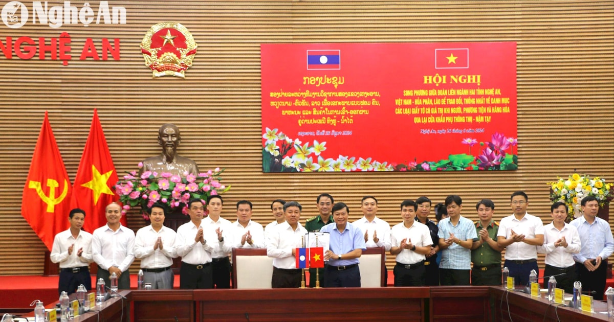 Hai tỉnh Nghệ An - Hủa Phăn tổ chức Hội nghị thống nhất danh mục giấy tờ phục vụ việc qua lại tại cặp cửa khẩu phụ Thông Thụ - Nậm Tạy