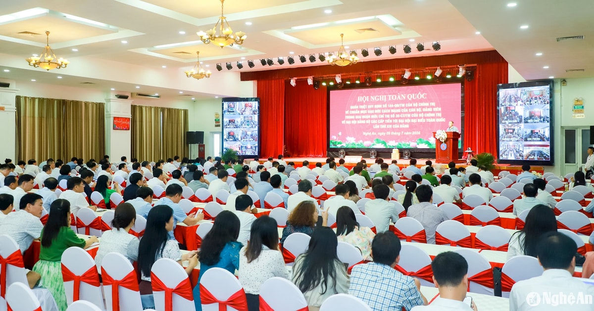 Hơn 29.200 cán bộ, đảng viên tại Nghệ An dự Hội nghị toàn quốc quán triệt Quy định, Chỉ thị của Bộ Chính trị