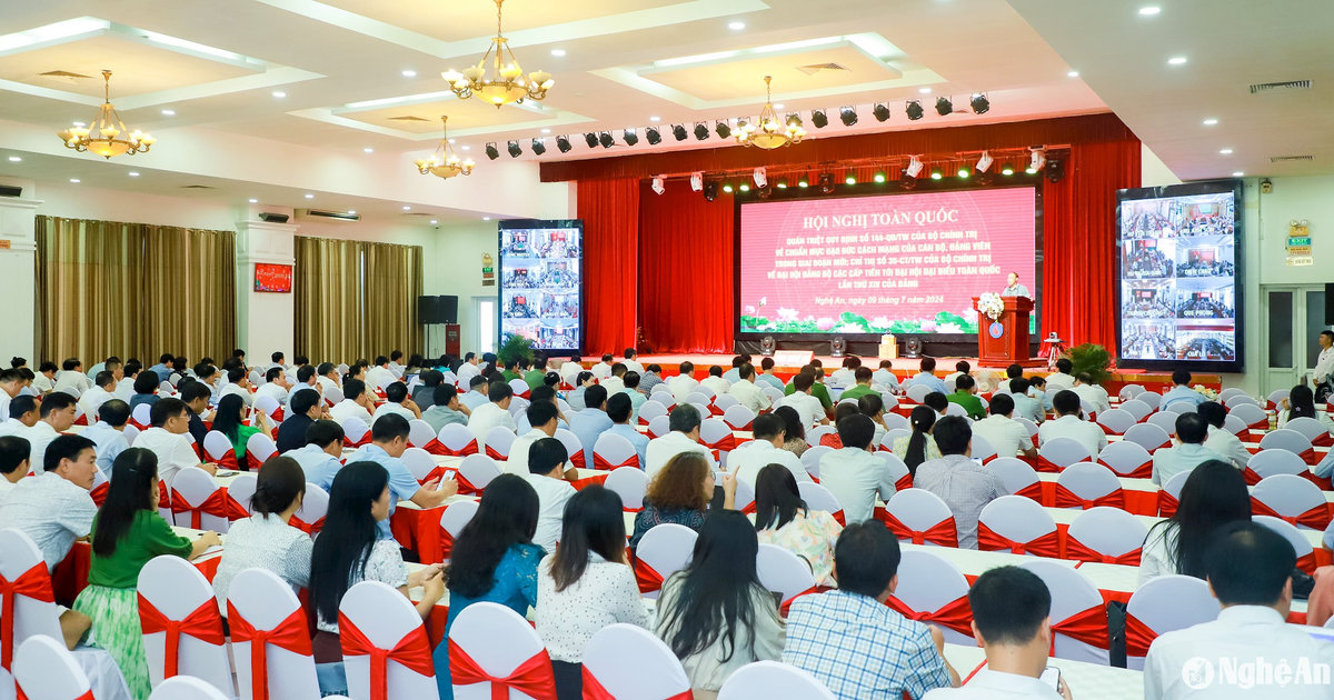 Hơn 29.200 cán bộ, đảng viên tại Nghệ An dự Hội nghị toàn quốc quán triệt Quy định, Chỉ thị của Bộ Chính trị