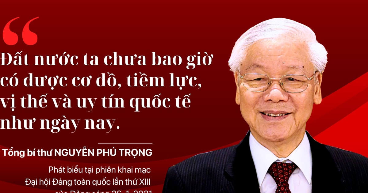 'Đất nước ta chưa bao giờ có được cơ đồ, tiềm lực, vị thế và uy tín quốc tế như ngày nay'