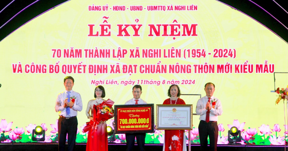 Xã Nghi Liên kỷ niệm 70 năm thành lập, đón nhận xã đạt chuẩn nông thôn mới kiểu mẫu về văn hóa