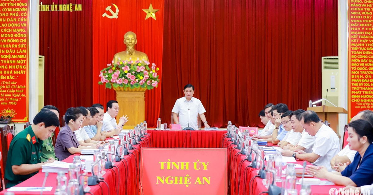 Ban Thường vụ Tỉnh ủy Nghệ An họp phiên thường kỳ tháng 9/2024