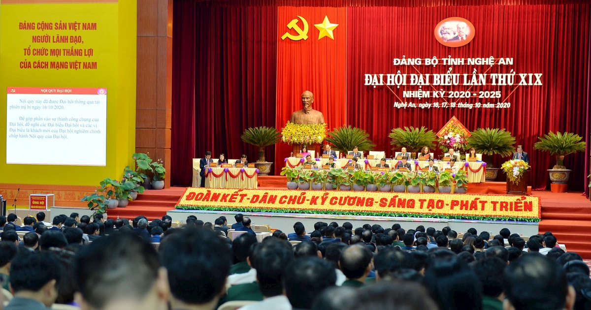 Số lượng đại biểu đại hội đảng bộ các cấp nhiệm kỳ 2025 - 2030 ở Nghệ An