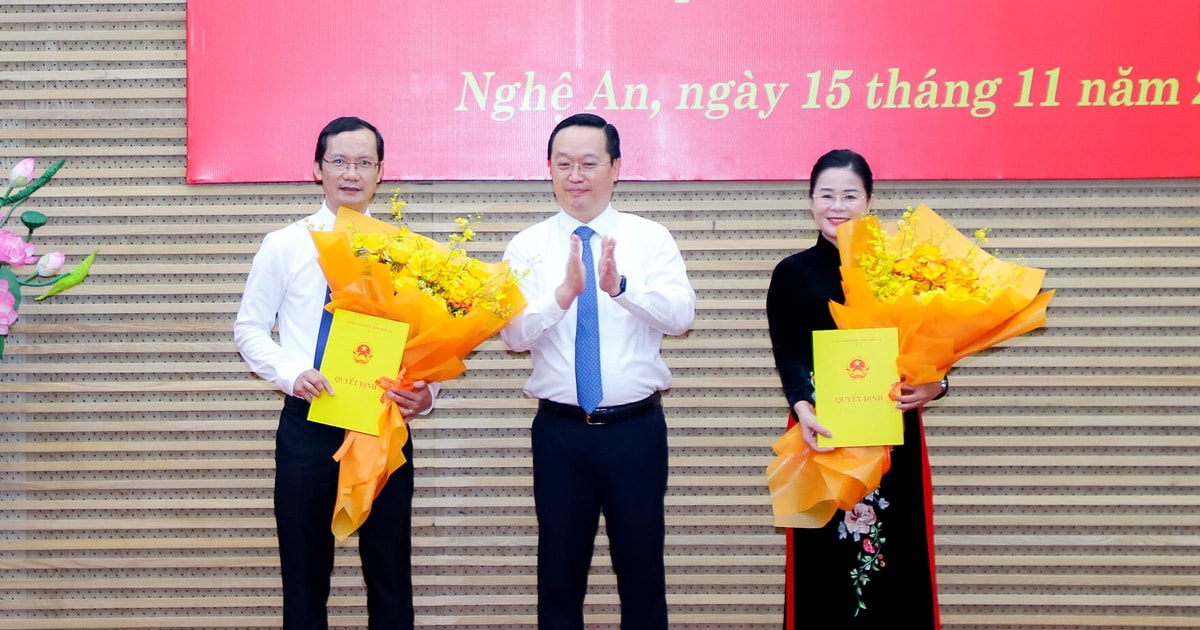 Đồng chí Lê Thị Hoài Chung được bổ nhiệm Giám đốc Sở Y tế Nghệ An, đồng chí Nguyễn Mạnh Cường được bổ nhiệm Phó Giám đốc Sở Tư pháp