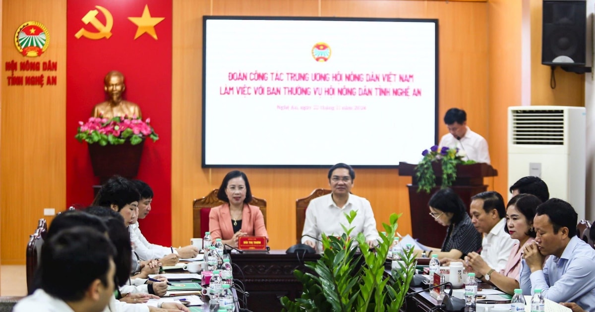 Lãnh đạo Trung ương Hội Nông dân Việt Nam làm việc tại Nghệ An