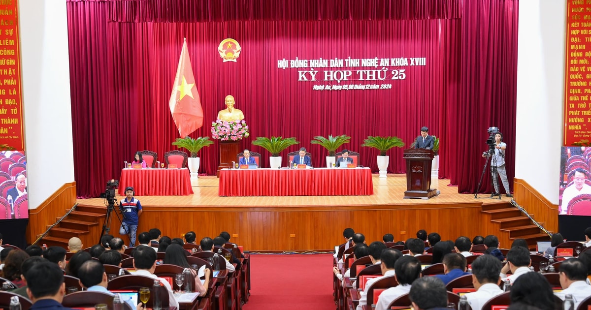 Kỳ họp thứ 25, HĐND tỉnh Nghệ An khóa XVIII tiến hành thảo luận tại hội trường