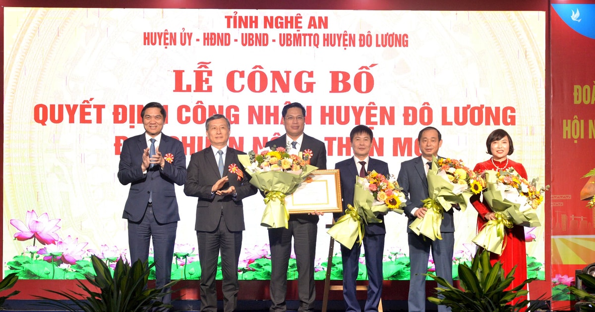 Lễ công bố huyện Đô Lương đạt chuẩn nông thôn mới