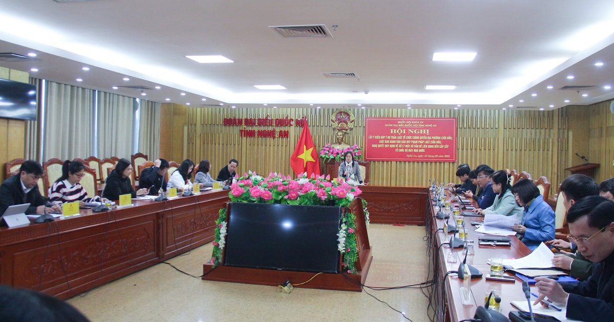 Đoàn đại biểu Quốc hội tỉnh Nghệ An lấy ý kiến góp ý dự thảo Luật Tổ chức chính quyền địa phương (sửa đổi)