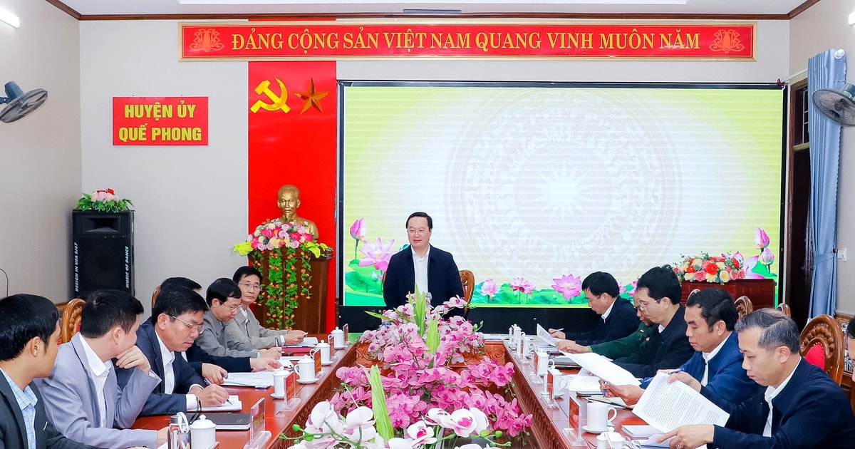 Bí thư Tỉnh ủy Nghệ An Nguyễn Đức Trung yêu cầu huyện Quế Phong hoàn thành xây dựng, sửa chữa 508 căn nhà trước ngày 31/7/2025