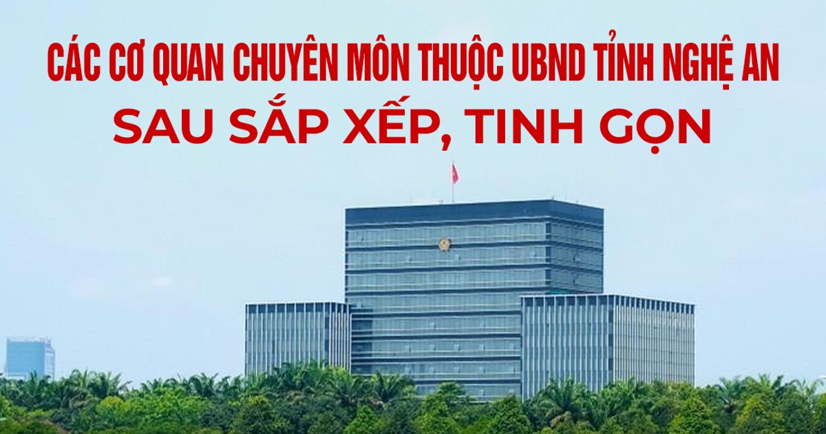 Infographic: Các cơ quan chuyên môn thuộc UBND tỉnh Nghệ An sau sắp xếp, tinh gọn