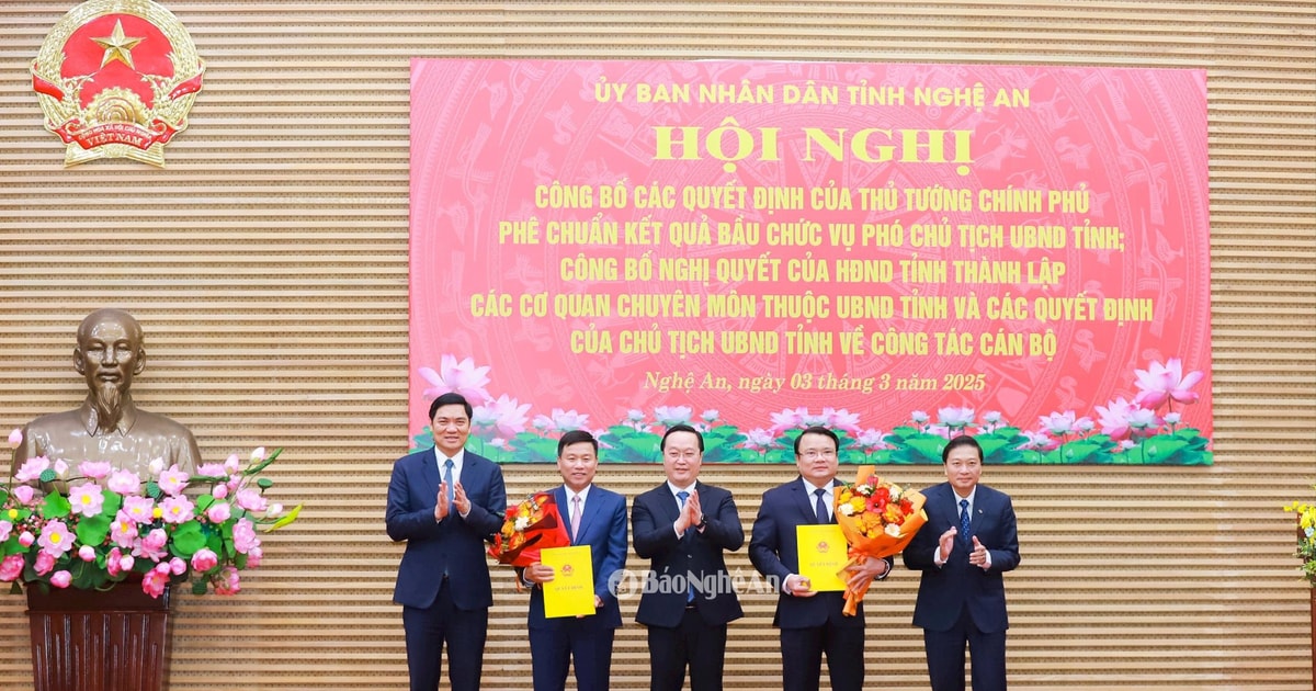 Trao quyết định của Thủ tướng Chính phủ phê chuẩn 2 Phó Chủ tịch UBND tỉnh Nghệ An