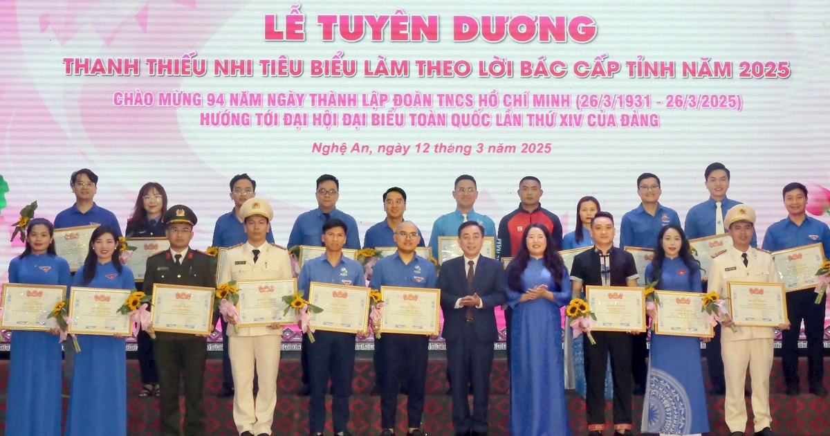 Nghệ An tuyên dương 92 cán bộ Đoàn, đoàn viên, thanh thiếu nhi tiêu biểu toàn tỉnh năm 2025