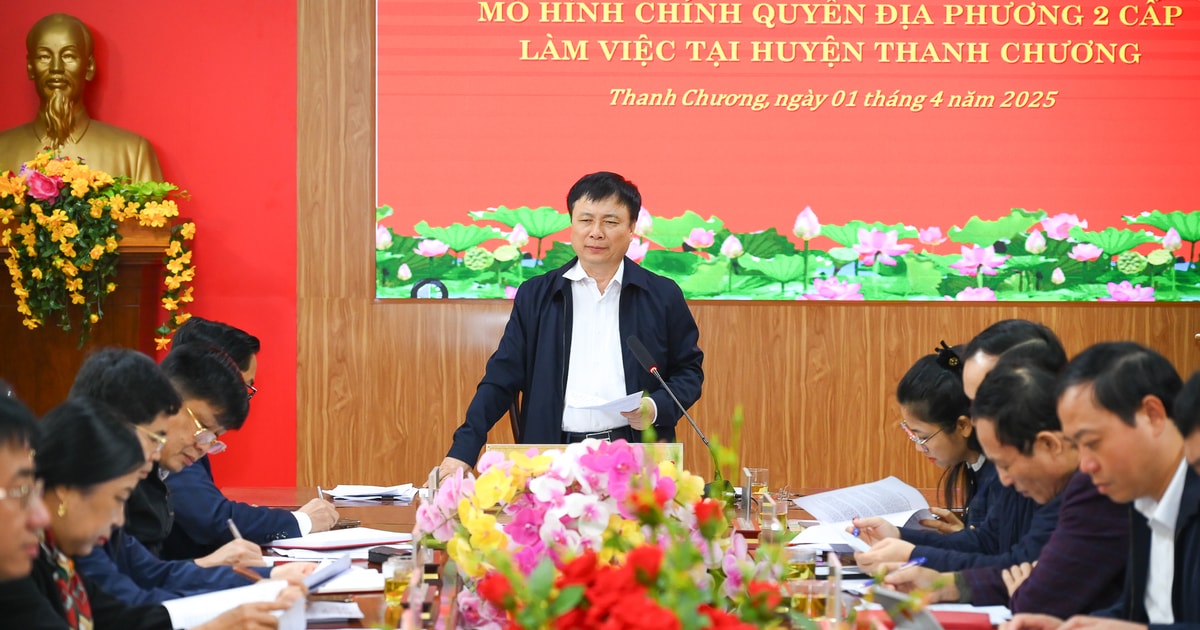 Tổ công tác rà soát, định hướng sắp xếp đơn vị hành chính làm việc với huyện Thanh Chương