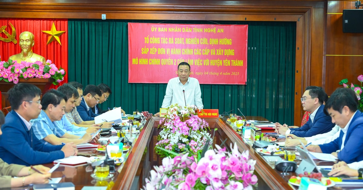 Phó Chủ tịch UBND tỉnh Nguyễn Văn Đệ làm việc với huyện Yên Thành về sắp xếp đơn vị hành chính