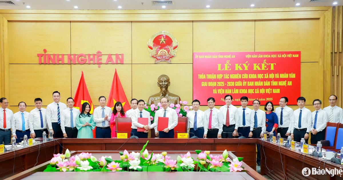 Nghệ An - Viện Hàn lâm Khoa học xã hội Việt Nam ký kết hợp tác giai đoạn 2025 - 2030