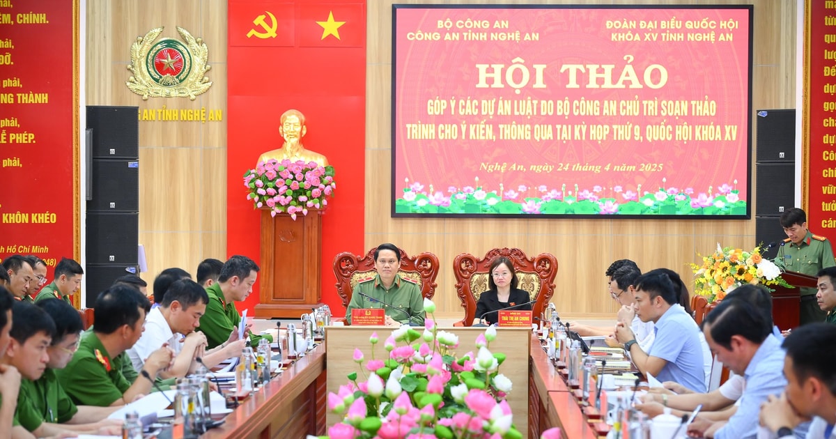 Nghệ An: Góp ý 5 dự án luật do Bộ Công an chủ trì soạn thảo