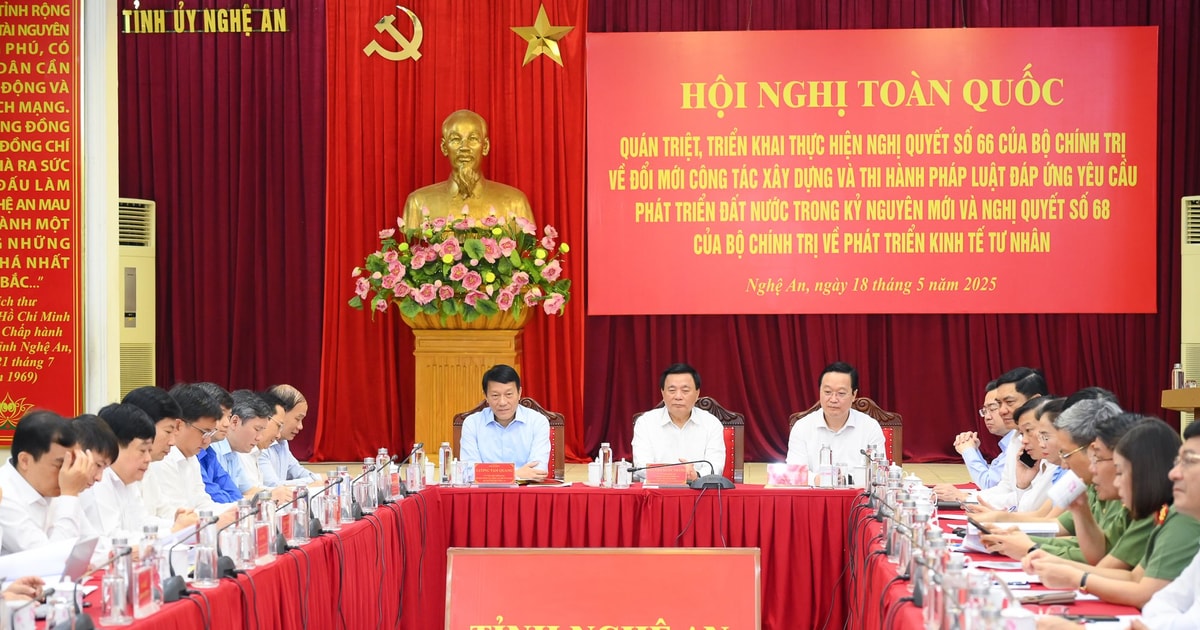 Hội nghị toàn quốc quán triệt, triển khai nghị quyết của Bộ Chính trị về xây dựng và thi hành pháp luật; phát triển kinh tế tư nhân