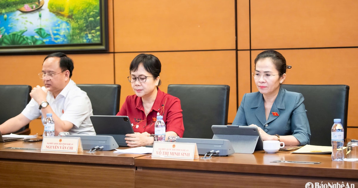 Đại biểu Quốc hội đoàn Nghệ An thảo luận tại tổ về các dự án luật