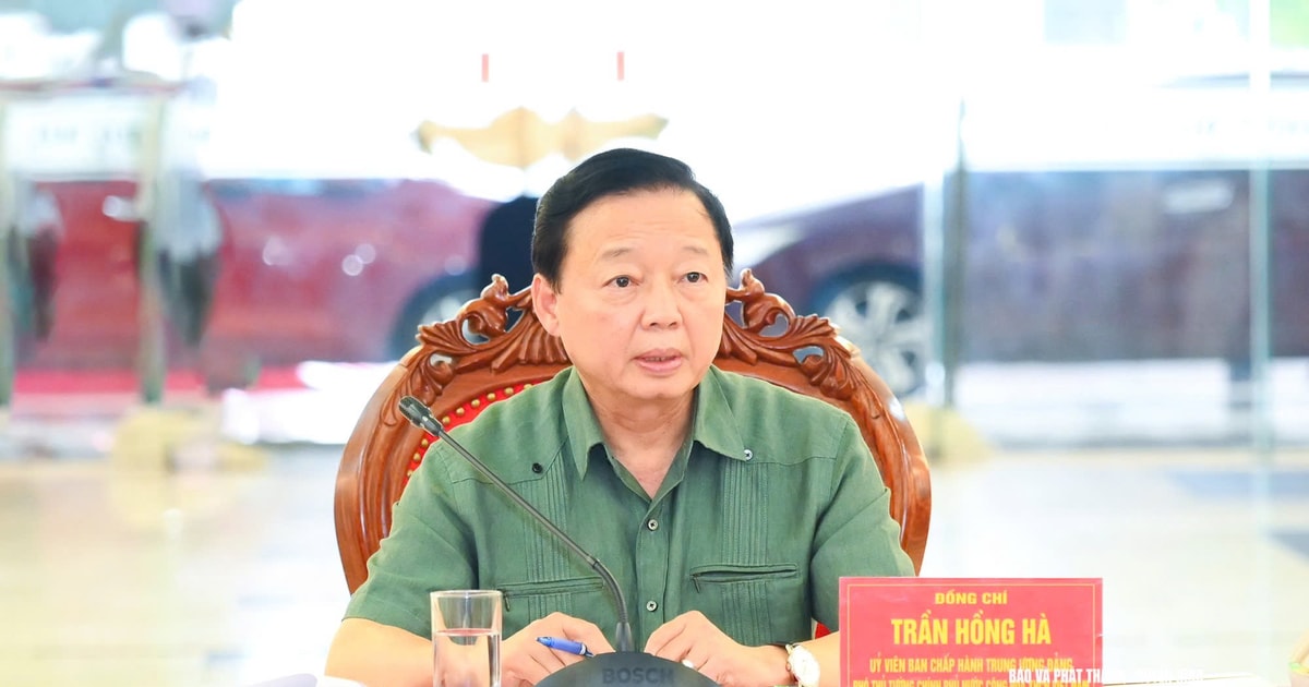 Phó Thủ tướng Chính phủ Trần Hồng Hà giao ban với các tỉnh, thành ứng phó bão số 5