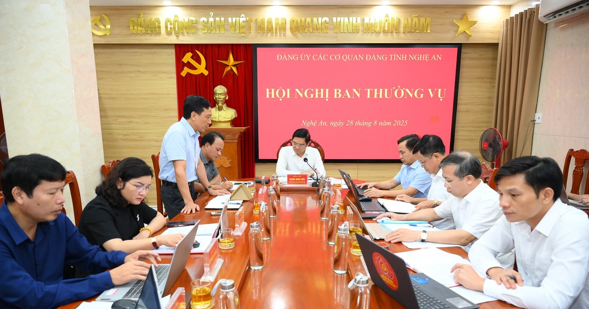 Ban Thường vụ Đảng ủy Các cơ quan Đảng tỉnh họp phiên thường kỳ tháng 8