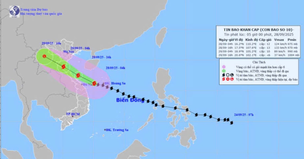 TIN MỚI NHẤT VỀ BÃO SỐ 10: Từ ngày 28/9 đến 30/9, tỉnh Nghệ An có mưa to đến rất to và dông